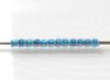 Image de Perles cylindrique, taille 11/0, Treasure, doublé bleu denim, cristal arc-en-ciel, 5 grammes