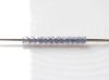 Afbeeldingen van Cilinder kralen, maat 11/0, Treasure, denim blauw gevoerd, licht amethist paarse regenboog afwerking, 5 gram