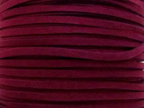 Picture of 3x1,2 mm, Ultra suede synthetic lace, deep burgundy red, 5 meters