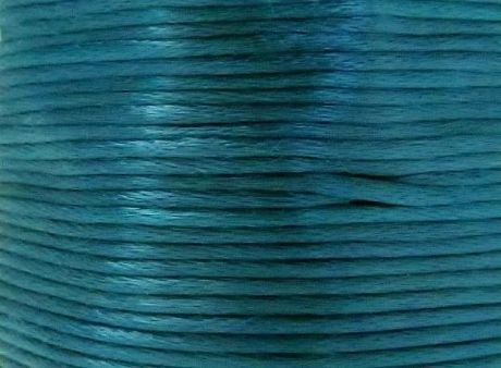 Picture of Rattail, rayon satin cord, 2 mm, teal or medium green-blue, 5 meters