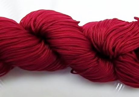 Image de Fil de jade - corde tressée de nylon, 0.8 mm, rouge grenat, 5 mètres