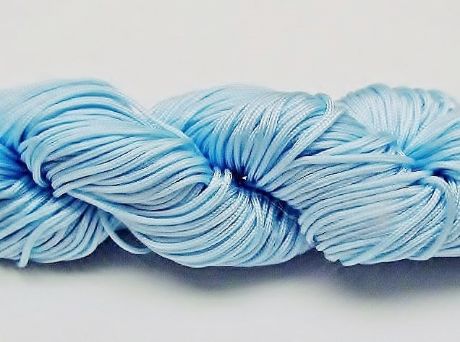 Picture of Chinese knotting cord - braided nylon cord, 0.8 mm, light blue, 5 meters