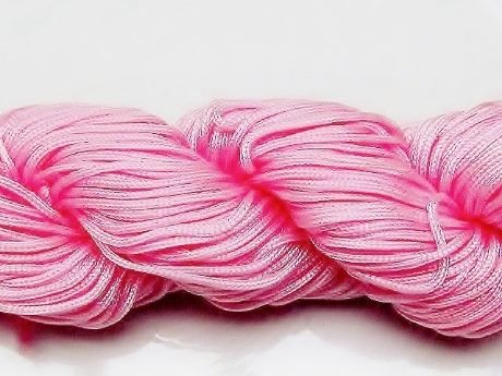 Image de Fil de jade - corde tressée de nylon, 0.8 mm, rose, 5 mètres