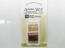 Image de Artistic Wire, fil de cuivre, 0.32 mm, laiton résistant aux ternissures
